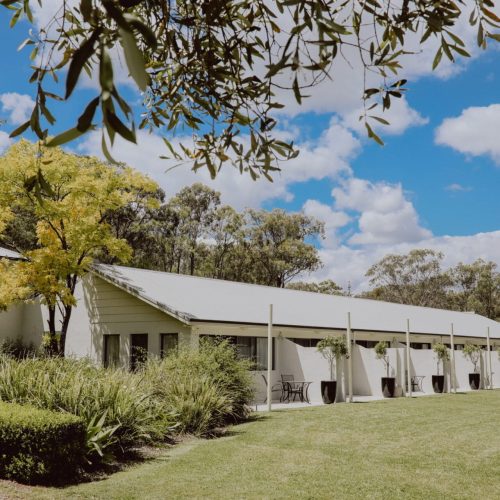 Every room opens onto it's own patio, overlooking the vines
